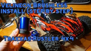 TRAXXAS RUSTLER BRUSHED TO BRUSHLESS STEPBYSTEP GUIDE [upl. by Assenev]