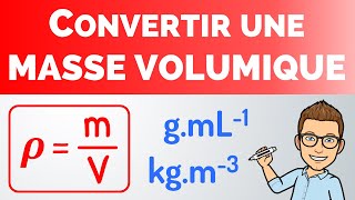 CONVERTIR unités MASSE VOLUMIQUE  💡 Méthode  PhysiqueChimie [upl. by Ettennod]