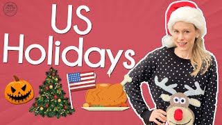 US National Holidays  Learn American Holidays  English with Jackie [upl. by Frechette]