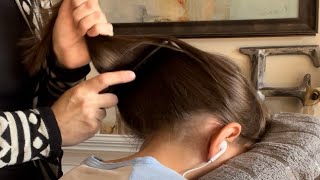 ASMR  Scalp Nape amp Hairline Attention No Talking Brushing Parting Real Person ASMR [upl. by Eisak]