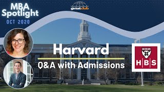 Harvard HBS  MBA Spotlight Oct 2020  Live QampA with HBS Admissions [upl. by Aleacem]