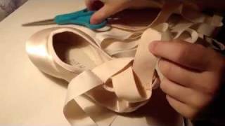 How to Sew and Tie Ballet Pointe Shoes [upl. by Benedicto599]