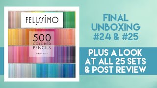 Felissimo 500 Colored Pencils Tokyo Seeds  Final Unboxing 24 amp 25  View of all sets amp Post Review [upl. by Allrud]