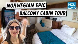 NORWEGIAN EPIC BALCONY CABIN Tour amp Honest Review  WEIRDEST Cabin Layout [upl. by Amy]