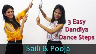 Dandiya Dance Steps Video  Learn 3 Easy Dandiya Steps For Beginners  Navaratri Dandiya Dance Songs [upl. by Chara650]