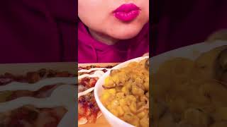 Asmr pizza Mukbang pizza Mukbang Mexican Esquites [upl. by Neenej]