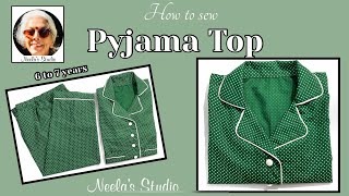 Night wear pyjama top  DIY Pyjama shirt Step by step Tutorial Easy to understand for all [upl. by Doownel]