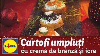 Cartofi umpluti cu crema de branza si icre • reteta Bucataria Lidl [upl. by Romo]