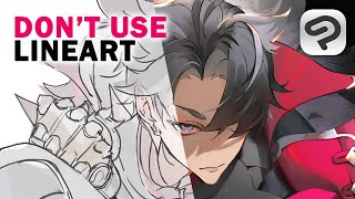 Dont use Lineart 🖋️Full Digital Drawing Process Clip Studio Paint Speedpaint [upl. by Hanonew]