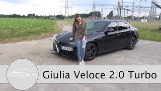 Alfa Romeo Giulia Veloce 20 Turbo Fahrbericht  Italienische Schönheit mit 280 PS  Autophorie [upl. by Nodnarb]