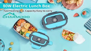 Electric Lunch Box Food Warmer Heater 12V 24V 110V 80W Fast Heated Lunch Box for Car Truck Home [upl. by Macnamara]