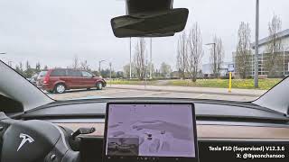 Tesla Full SelfDriving V1236 new Autopark [upl. by Aznerol108]