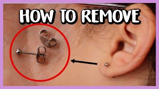 HOW TO REMOVE PIERCING EARRINGS WITH BUTTERFLY BACKINGS  WHAT TO DO IF ITS STUCK [upl. by Waechter]