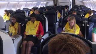 CABIN CREW TRAINING DITCHING  LONG FULL CABIN PREPARATION [upl. by Schaffel]