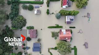 Central Europe floods Towns under water as residents fortify riverbanks to save whats left [upl. by Ainit]