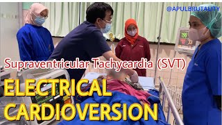 Emergency synchronized cardioversion in supraventricular tachycardia SVT  AVNRT [upl. by Kissiah]