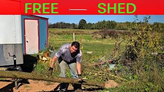 How to build a free leanto shed Part 1 [upl. by Ocer814]