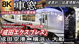 【8K超高画質車窓】特急quot成田エクスプレス30号quot 成田空港～横浜・大船 [upl. by Odnomra]