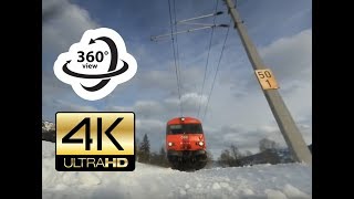 360° camera under train in AUSTRIA 4K Virtual Reality [upl. by Hach799]