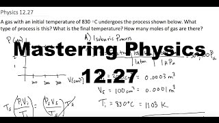 Mastering Physics Solution quotA gas with an initial temperature of 830 ∘C undergoes the process shown [upl. by Calise]