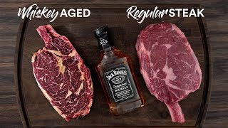 24hrs Whiskey Aged Steak Experiment  Guga Foods [upl. by Ymma]