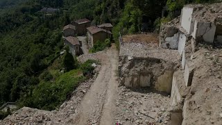 Arquata del Tronto lo stato della ricostruzione dopo il sisma del 2016 le immagini dal drone [upl. by Schwab]