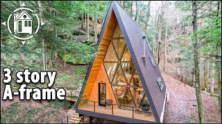 Family builds luxury Aframe that’s 3 stories tall 1500 sf [upl. by Akehs]