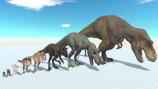 TREX OF EVOLUTION Strongest Dinosaur Size Comparison Tyrannosaurus Rex VS Godzilla Jurassic World [upl. by Briana742]