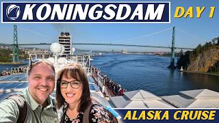 Holland America Koningsdam Alaska Cruise Sail Away from Vancouver VLOG Day 1 [upl. by Trebled381]