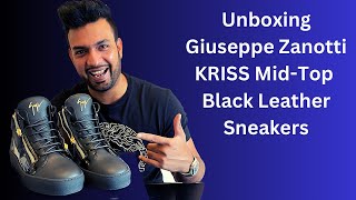 Giuseppe Zanotti Kriss MidTop Black Leather Sneakers 👟 Unboxing and Review [upl. by Arremat]