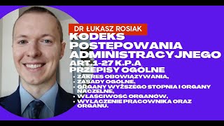 Kodeks postępowania administracyjnego art1  27 kpa postępowanie administracyjne [upl. by Sucramrej347]