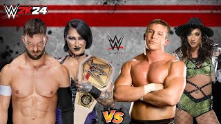 RHEA RIPLEY AND FINN BALOR VS JACY JAYNE AND TED DIBIASE [upl. by Mendy]