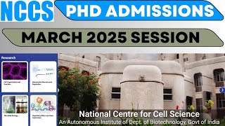 Important PhD admission 2024 II Autonomous Institute II NCCS Pune II Direct Admission [upl. by Dulla692]