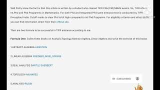 HOW TO PREPARE FOR TIFR MATH [upl. by Sixel]