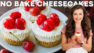 No Bake Mini Cheesecakes Recipe  Homemade Cherry Topping [upl. by Andrew782]