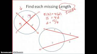 Finding Segments Lengths in Circles [upl. by Norrab847]