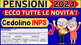 ✅AUMENTI PENSIONI 2024👉ECCO TUTTE LE NOVITA👉CONTROLLA IL CEDOLINO INPS DI GENNAIO❗️ [upl. by Tina]