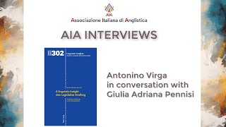 AIA Interviews Antonino Virga in conversation with Giulia Adriana Pennisi [upl. by Tada]