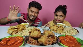 chicken wings fried chicken muglai porota chowmein eating challenge [upl. by Yedoc248]