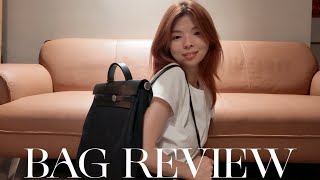 Bag Review  HERMES Herbag Backpack 31 in black canvas and silver hardware [upl. by Nialb443]