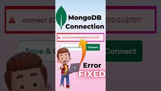 connect ECONNREFUSED error Fixed for MongoDB Compass mongodb database nodejs expressjs [upl. by Bessy833]