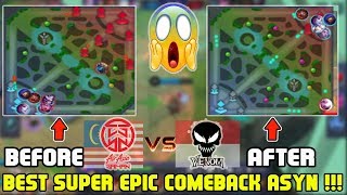 Best Super Epic Comeback by ASYN  AirAsia SaiyanMalaysia vs VenomIndonesia  Mobile Legends [upl. by Thebazile]