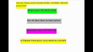 Liste des Chaines ATLAS HD200s ASTRA  HOTBIRD  NILESAT janvier2018 [upl. by Teerpnam281]