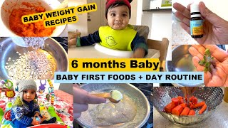 What My 6 Months Old Baby Eat in a Day56 Months Babys First Food  Baby Daily Routine [upl. by Aidekal]