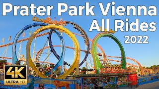 Prater Park Vienna 2022 Austria  All Major Rides [upl. by Kinsley]