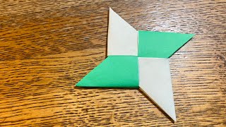 How to make an ORIGAMI Shuriken  Paper throwing star [upl. by Illoh]