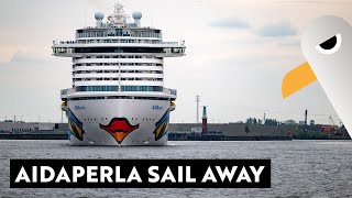 AIDAperla Sail Away zur Moin Kreuzfahrt 💋 Live Auslaufen aus dem Hamburger Hafen [upl. by Jecon]