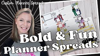 Bold amp Fun Planner Spreads  Custom Planner Spreads [upl. by Dari]