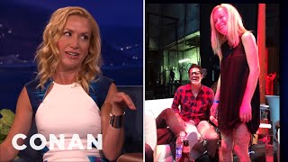 Angela Kinsey Johnny Knoxville Loves To Harass Me  CONAN on TBS [upl. by Livia921]