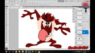 Tasmanian Devil Cartoon character Work in Photoshop By Pen Tool  Be An Artist [upl. by Stalk]